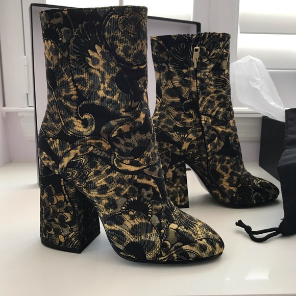 Ash Shoes - ASH “Flora” Metallic Jacquard Dress Boots